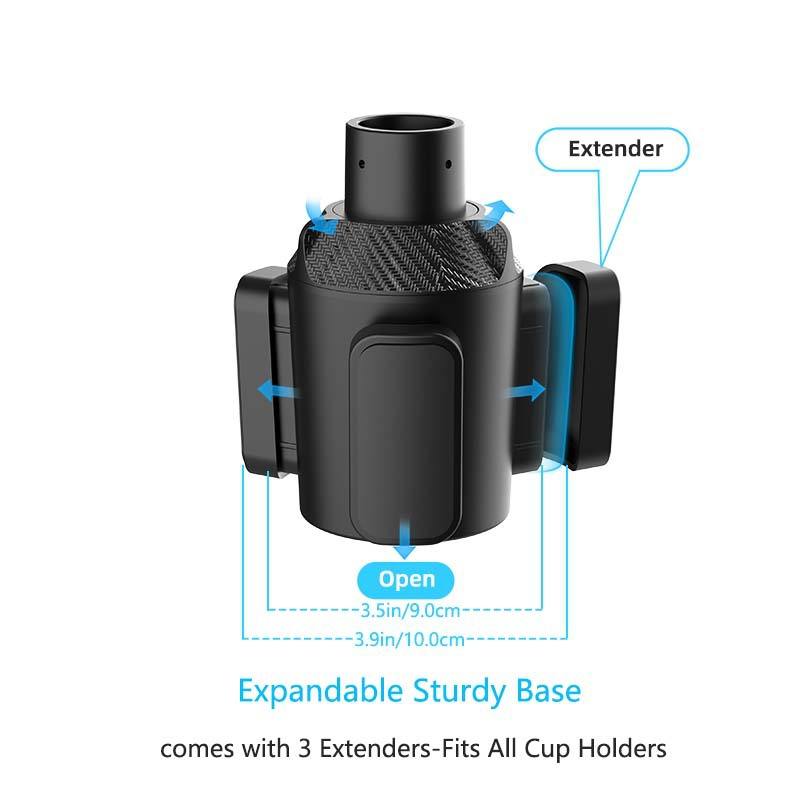 Multifunctio<i></i>nal Durable Black ABS Car Cup Holder with Extendable Bottom | FIAT Ducato | RF2025081500